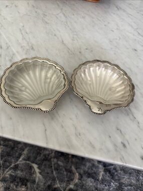 Vintage Celtic Made in England English Silver Plated Shell Trinket Set